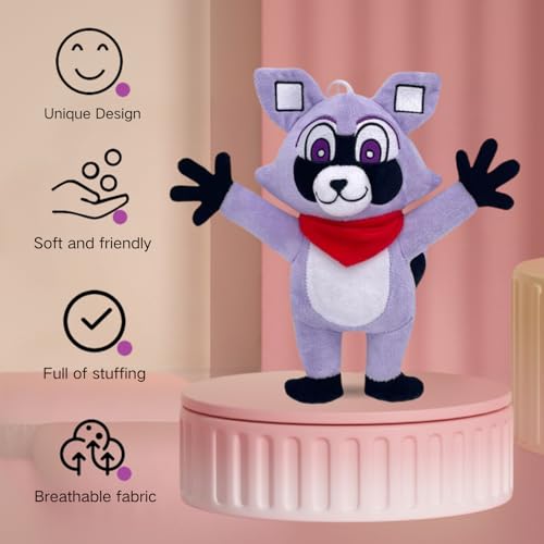 Indigo Park Plush Toy, Rambley The Raccoon Plushies - Cute Raccoon Stuffed Animal Doll for Game Lovers, Kids and Fans