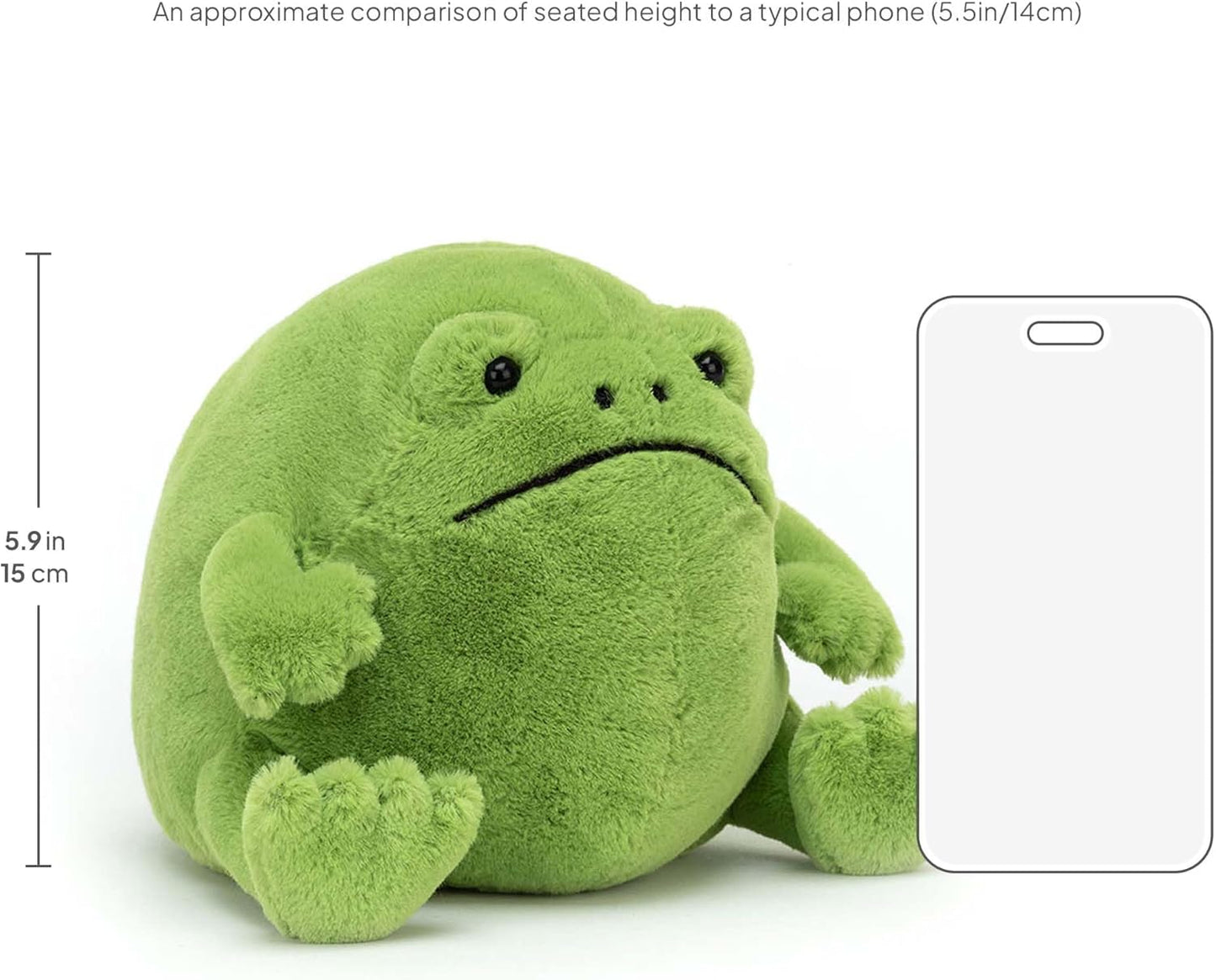 Jellycat Ricky Rain Frog Stuffed Animal, Medium 7 inches - Amphibian Plush Toy - Classic Children's Gift