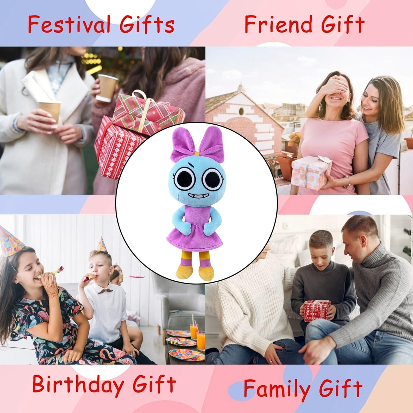 Dandy's World Plush - 14'' Poppy Plush Toy, Pillow Home Stuffed Doll for Kids and Adults, Halloween Christmas Birthday Choice for Boys Girls(Poppy)