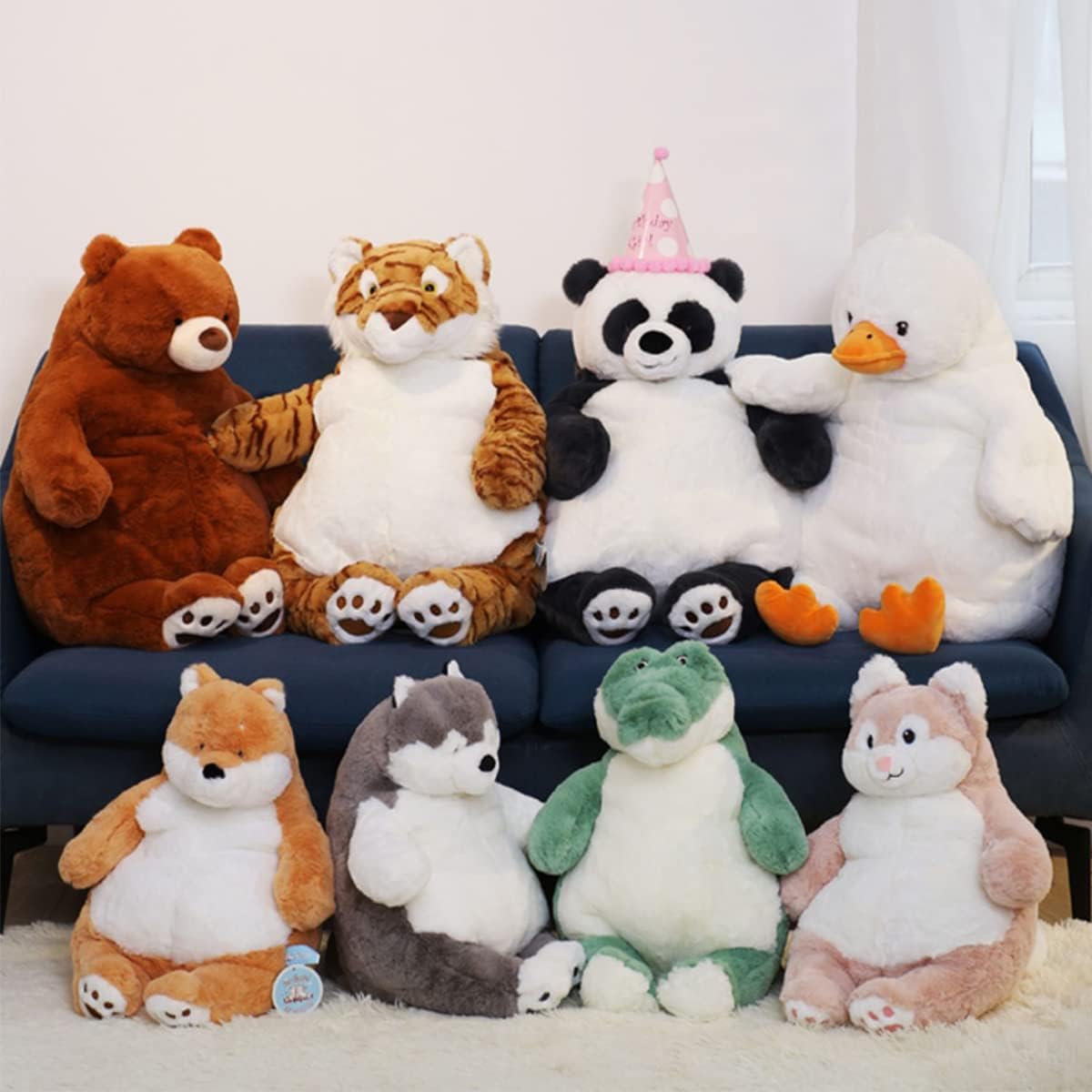 ARELUX 22in Large Penguin Plush Stuffed Animal Hugging Pillow:Soft Giant Sleeping Body Warm Fluffy Pillow Adorable Chubby Plushie Toy Creative Dormitory