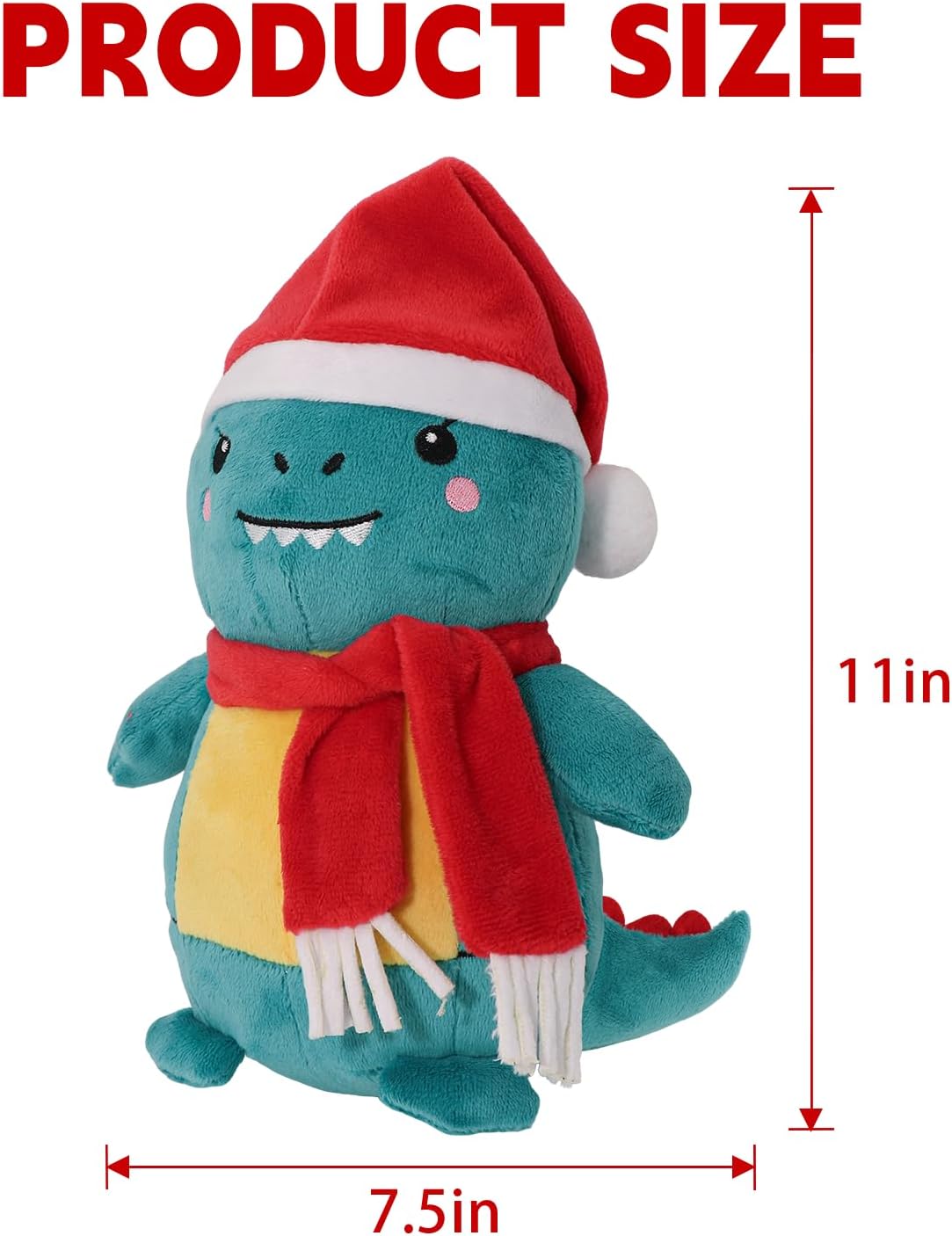 Christmas Dinosaur Plush,Dinosaur Stuffed Animals Toys,Christmas Stuffed Animal Soft Dino Plushie Birthday Gifts for Kids Girls Boys