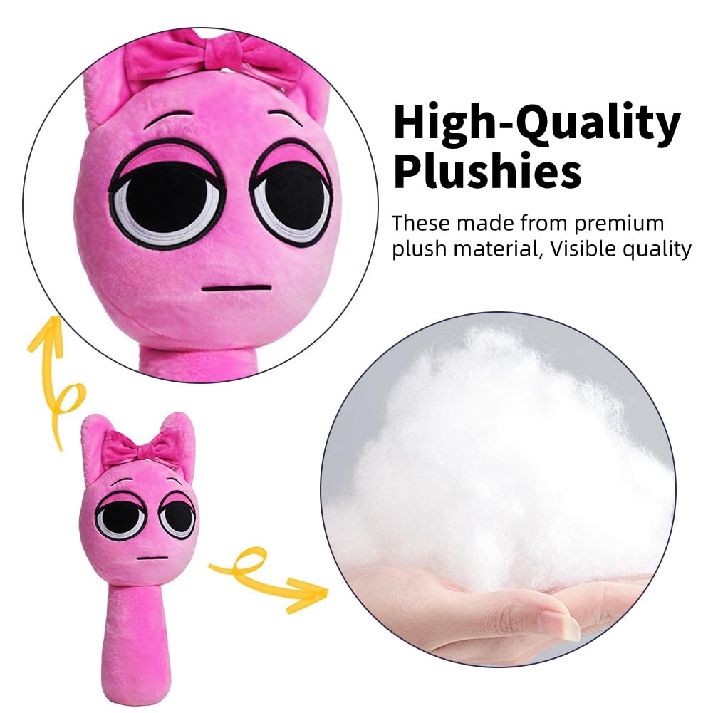 Sprunki Plush Toy, Pyramixed Sprunki Plushies for Sprunki Incredibox Games Phase 1, Phase 5, Phase 1-10 Baby Fans, Super Soft Collectible Wenda Stuffed Toy, Valentine's Day Birthday Gifts for Boys Girls and Kids