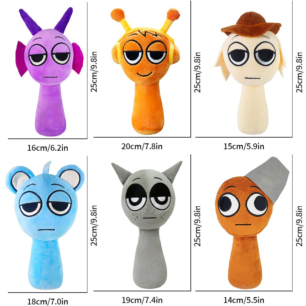 Sprunki Plush Toy, 10" Cute & Funny Sprunki Plushies for Sprunki Game Fans, Super Soft Collectible Stuffed Toy