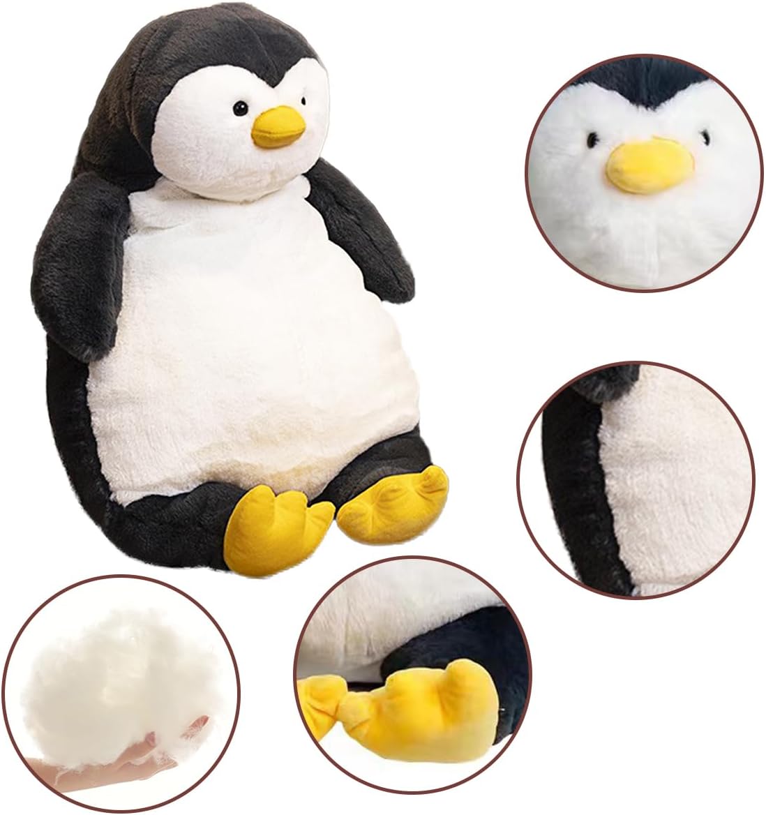 ARELUX 22in Large Penguin Plush Stuffed Animal Hugging Pillow:Soft Giant Sleeping Body Warm Fluffy Pillow Adorable Chubby Plushie Toy Creative Dormitory