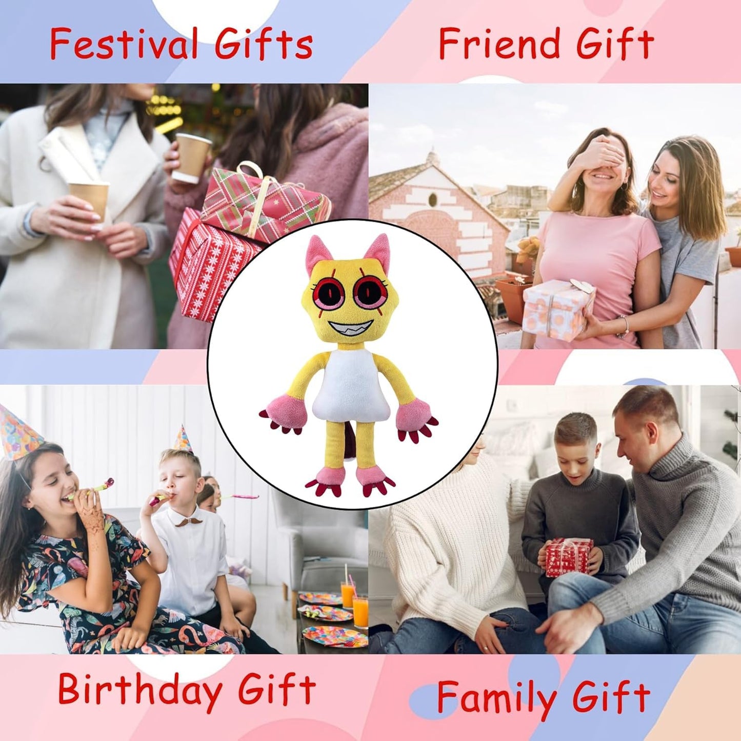 Dandy's World Plush - 14'' Poppy Plush Toy, Pillow Home Stuffed Doll for Kids and Adults, Halloween Christmas Birthday Choice for Boys Girls(Poppy)