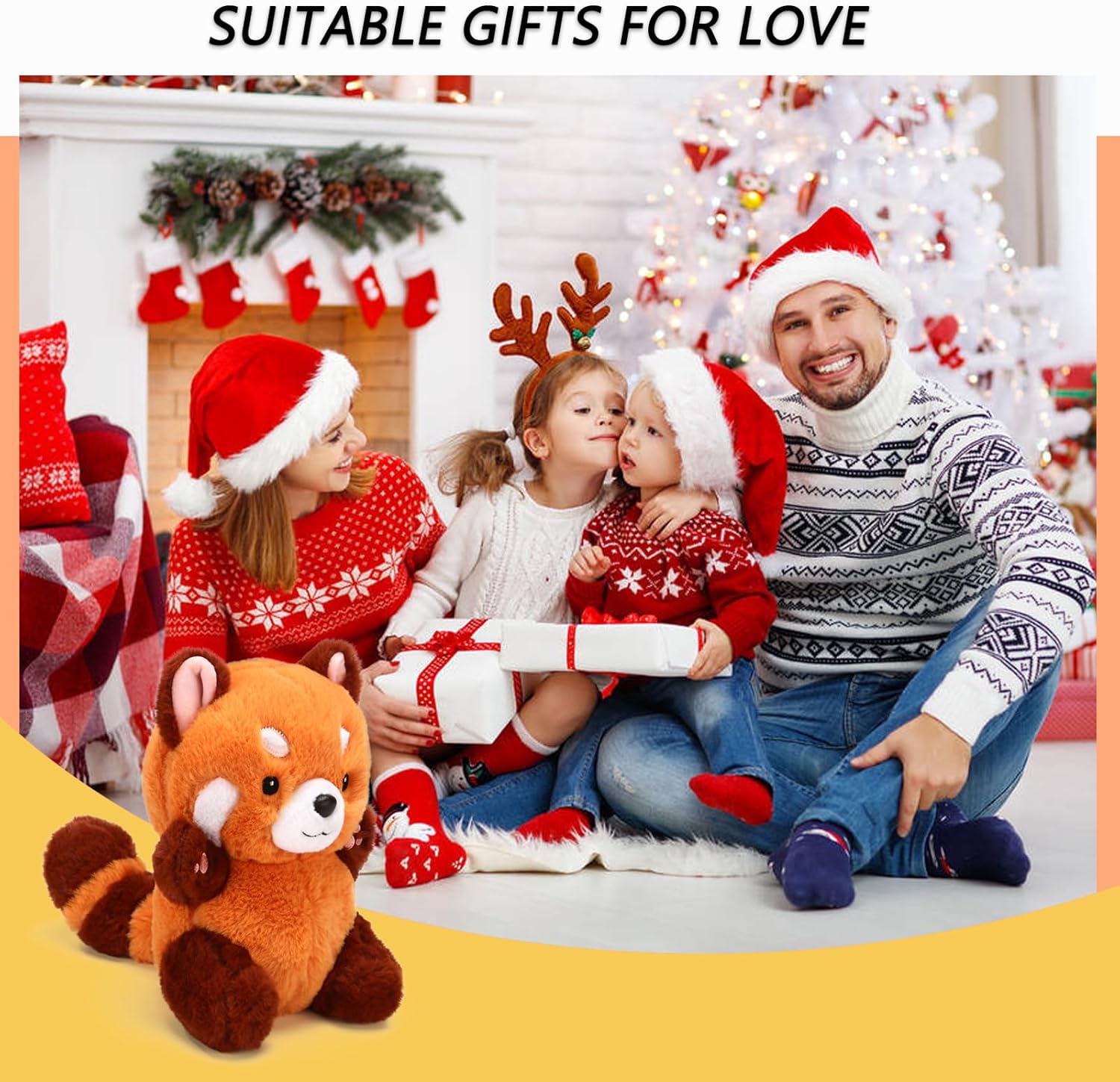 Cute Red Panda Plush Toy - Stuffed Animal Gift for Girlfriend, Kids Birthday - 9" Red Panda