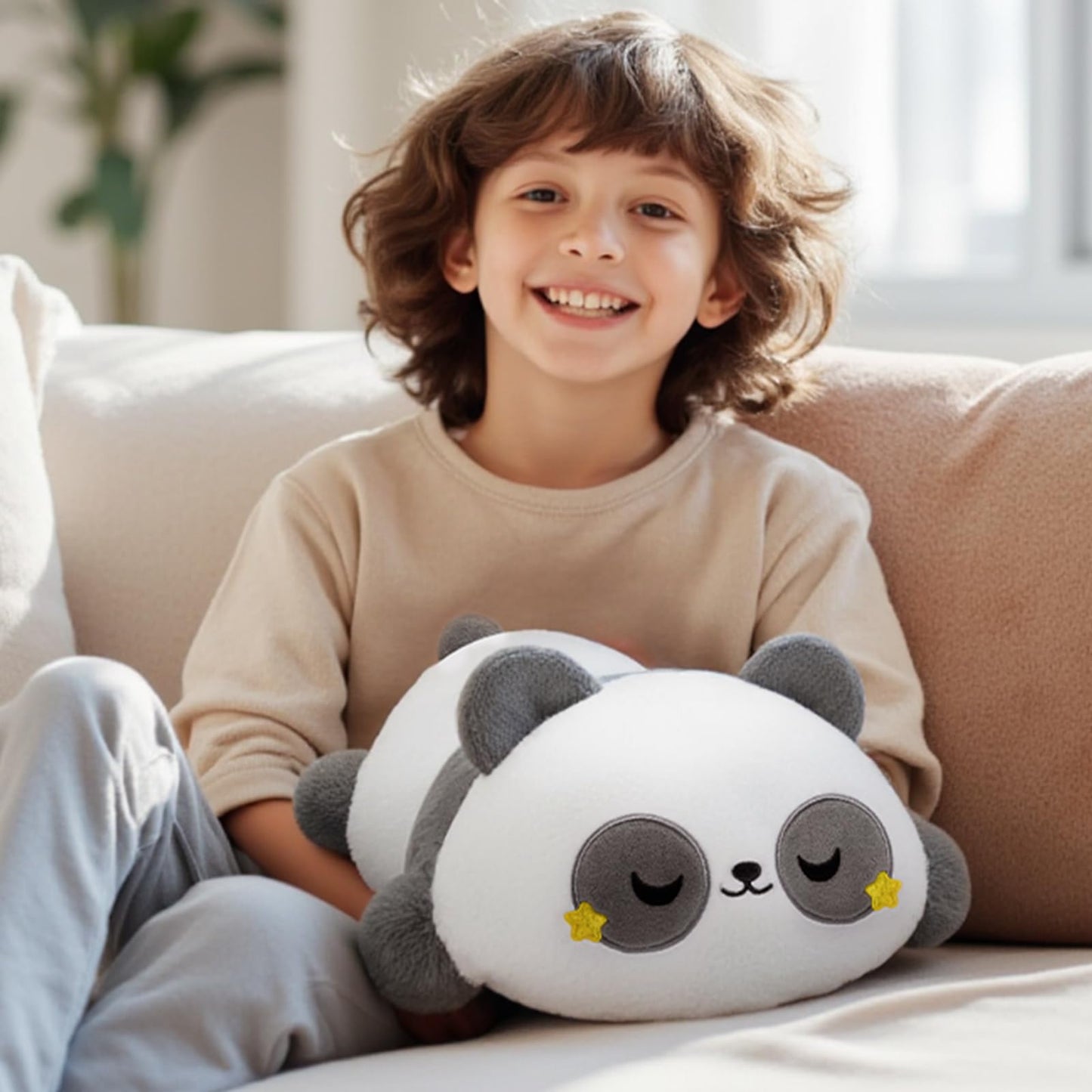 Mewaii Cute Black Cat Plush Pillow, Kawaii Plushies Black Cat Stuffed Animals, Squishy Plushies, Cuddle Plush Pillow for Kids & Girls (13 Inch)