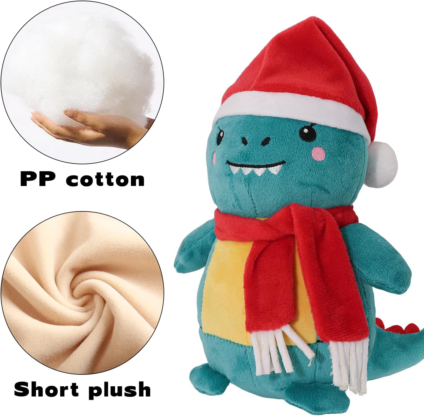 Christmas Dinosaur Plush,Dinosaur Stuffed Animals Toys,Christmas Stuffed Animal Soft Dino Plushie Birthday Gifts for Kids Girls Boys