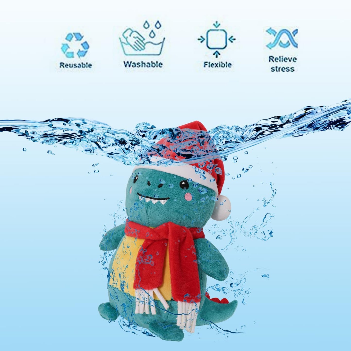 Christmas Dinosaur Plush,Dinosaur Stuffed Animals Toys,Christmas Stuffed Animal Soft Dino Plushie Birthday Gifts for Kids Girls Boys