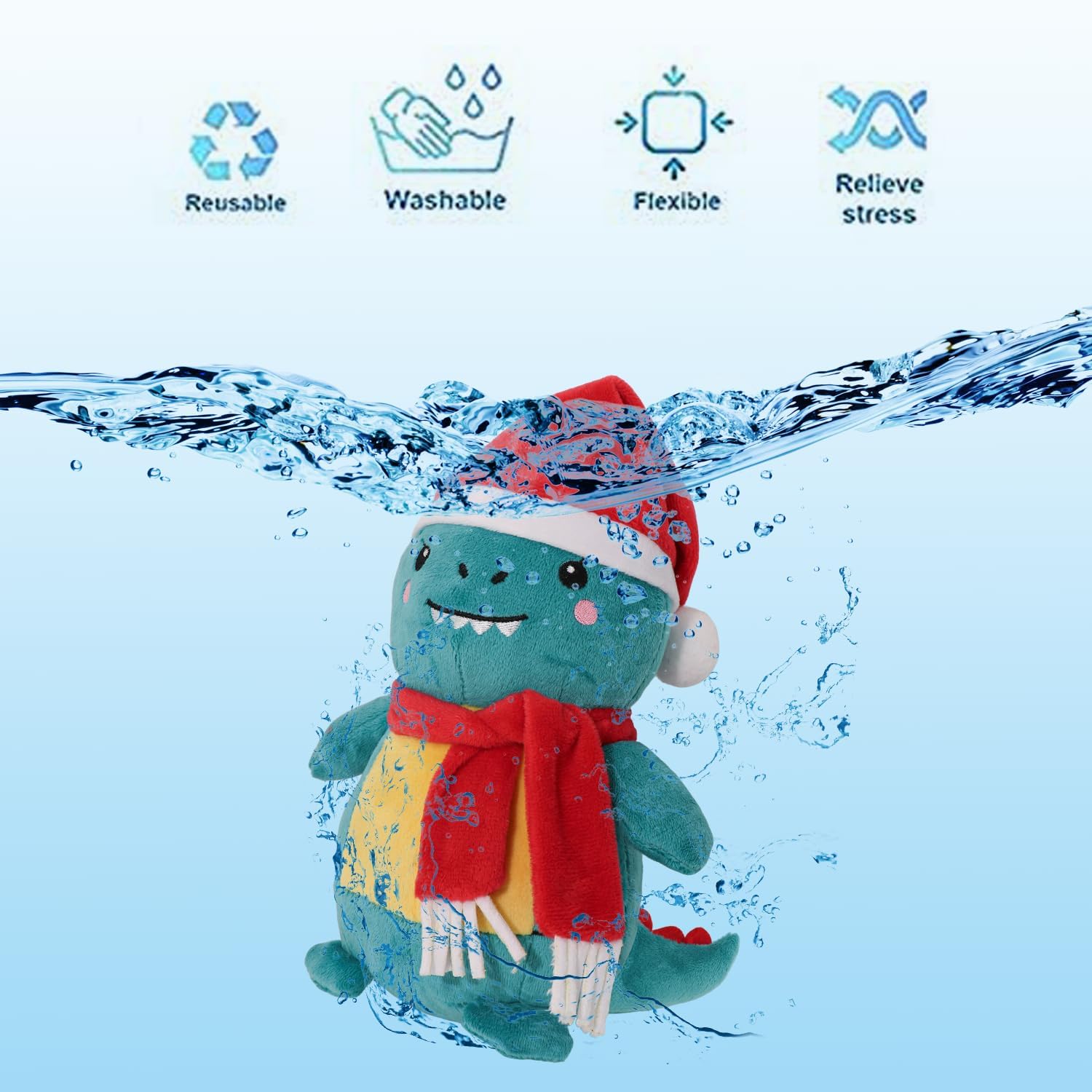 Christmas Dinosaur Plush,Dinosaur Stuffed Animals Toys,Christmas Stuffed Animal Soft Dino Plushie Birthday Gifts for Kids Girls Boys