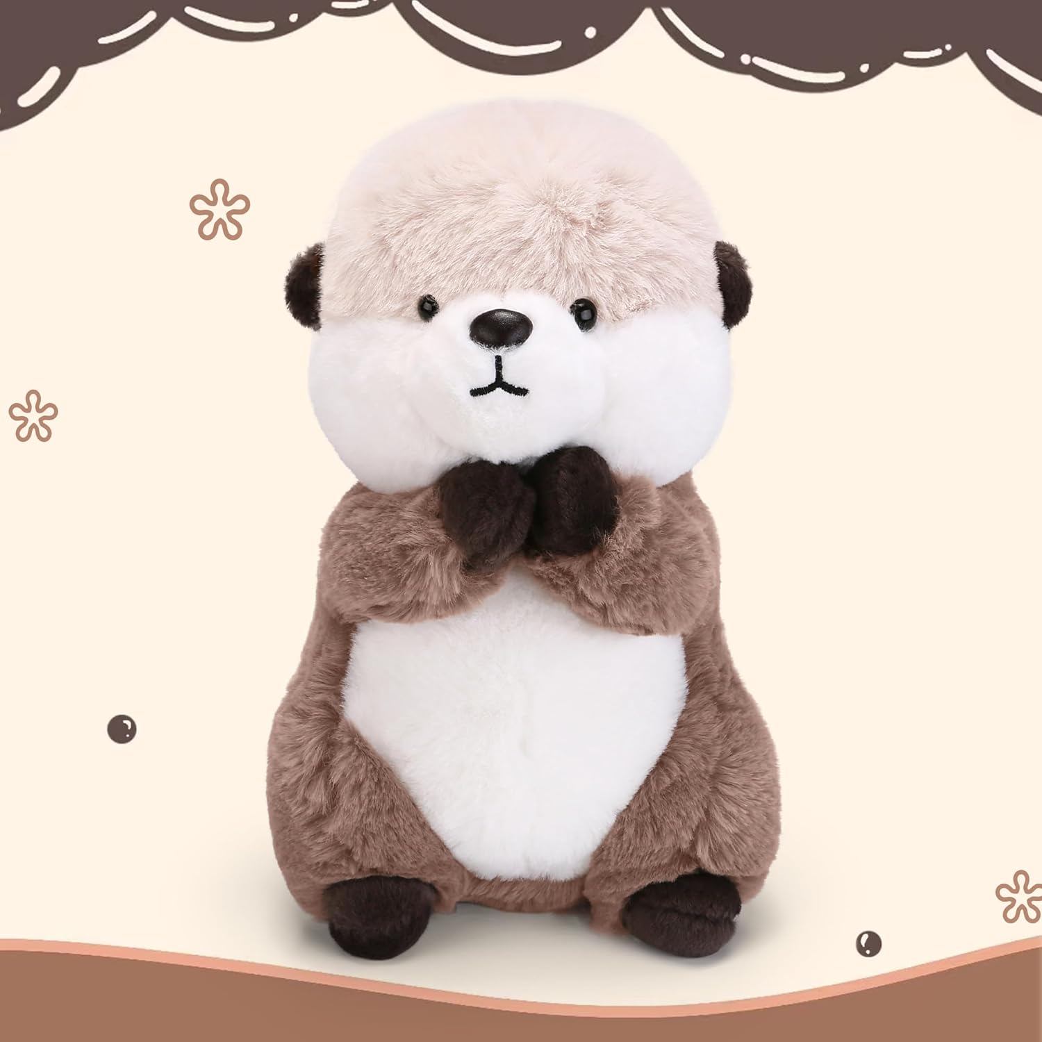 Cute Otter Plush Soft Plushie Toy Stuffed Animal Birthday Gift for Kids Children Girls Boys 9.8 Inch Sea Otter Stuffed Animals