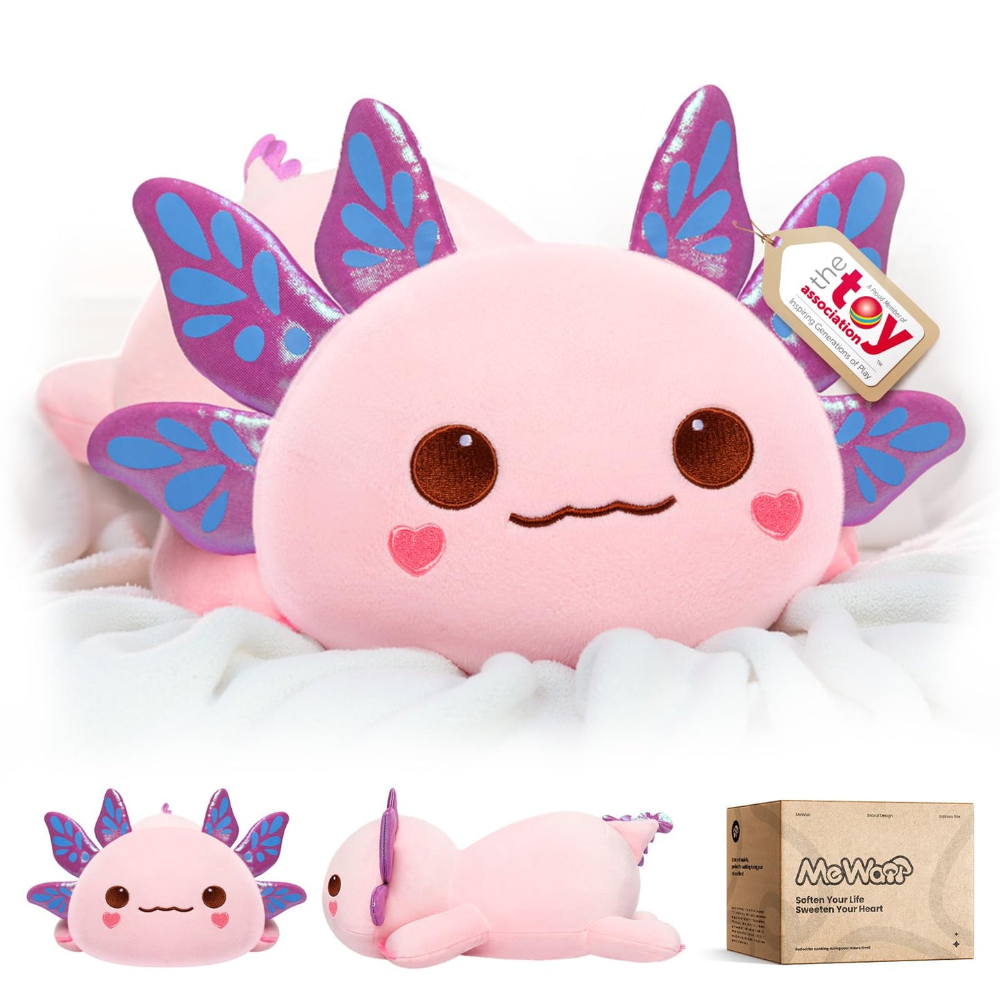 Mewaii Cute Black Cat Plush Pillow, Kawaii Plushies Black Cat Stuffed Animals, Squishy Plushies, Cuddle Plush Pillow for Kids & Girls (13 Inch)