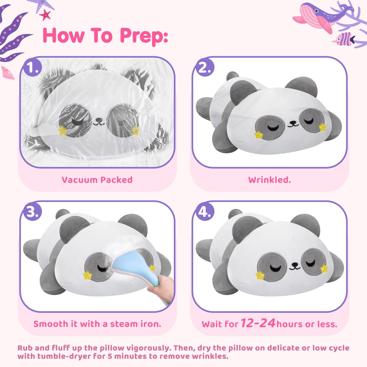 Mewaii Cute Black Cat Plush Pillow, Kawaii Plushies Black Cat Stuffed Animals, Squishy Plushies, Cuddle Plush Pillow for Kids & Girls (13 Inch)