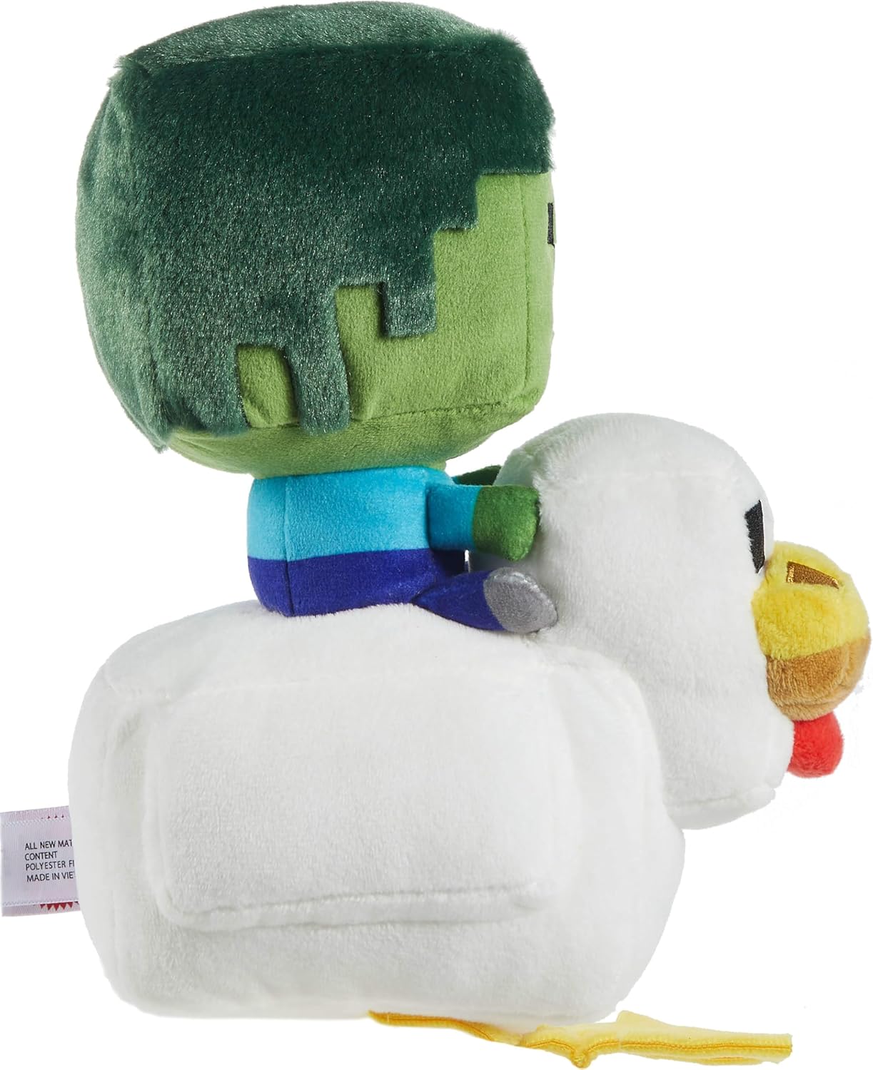 Mattel Minecraft Plush Zombie Chicken Jockey Toy, Collectible Stuffed Animal, 8-inch Soft Doll Inspired by Video Game Character​​
