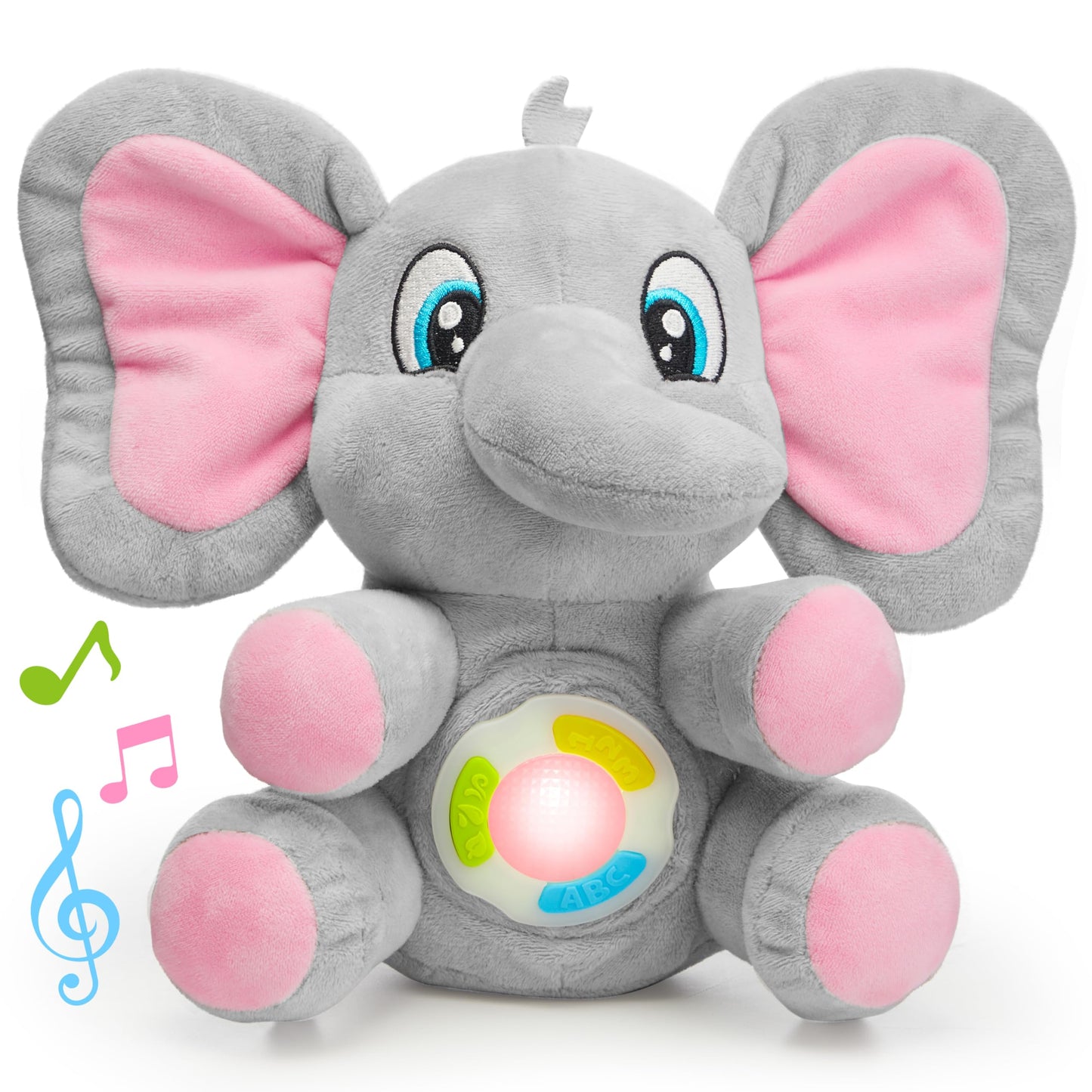 JOYIN Musical Dinosuar Plush Baby Toy, Stuffed Animal with Music & Light, Baby Musical Soft Plush Toys for Infant Babies, Christmas Birthday Gifts for Boys and Girls 6+ Months