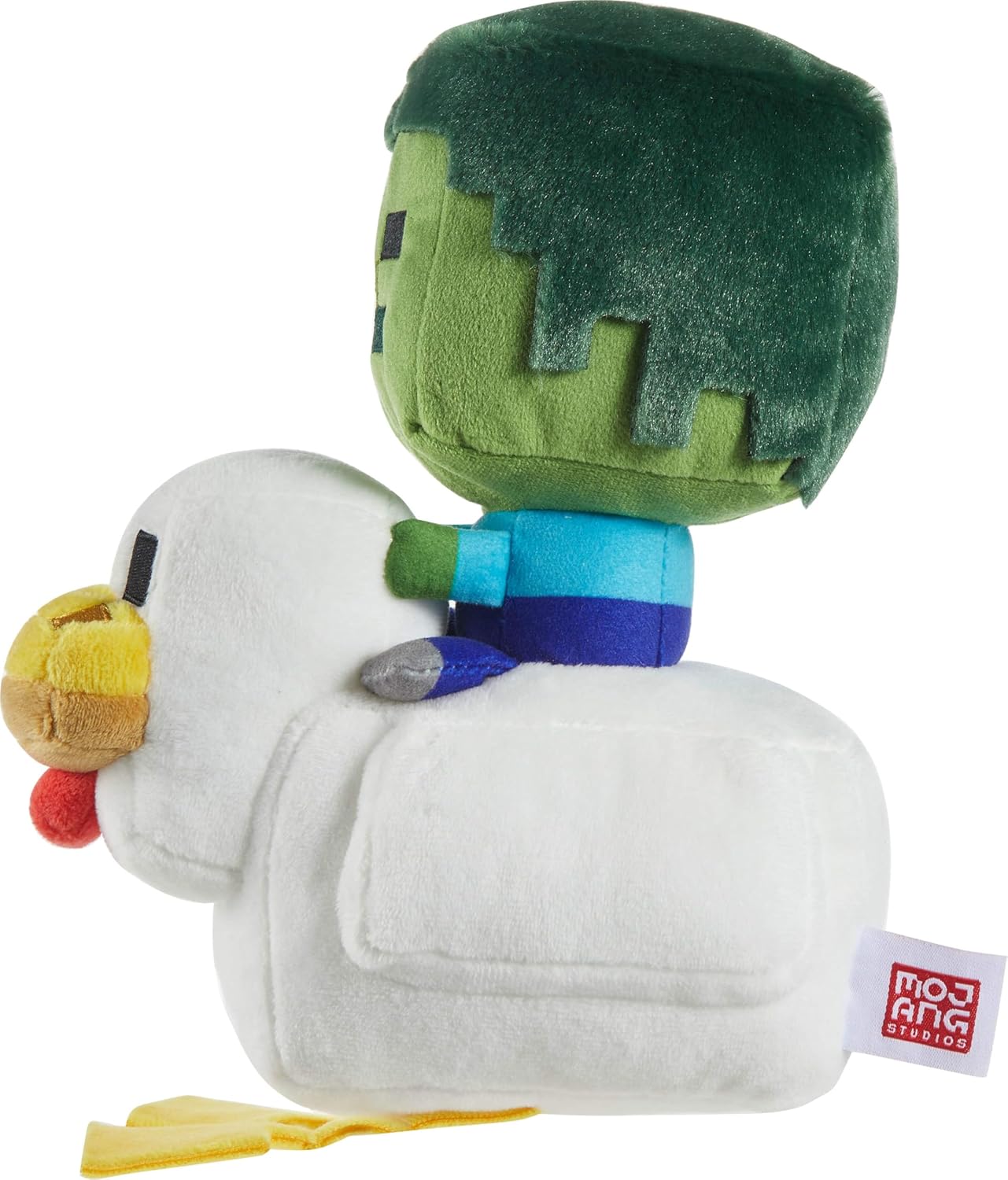 Mattel Minecraft Plush Zombie Chicken Jockey Toy, Collectible Stuffed Animal, 8-inch Soft Doll Inspired by Video Game Character​​