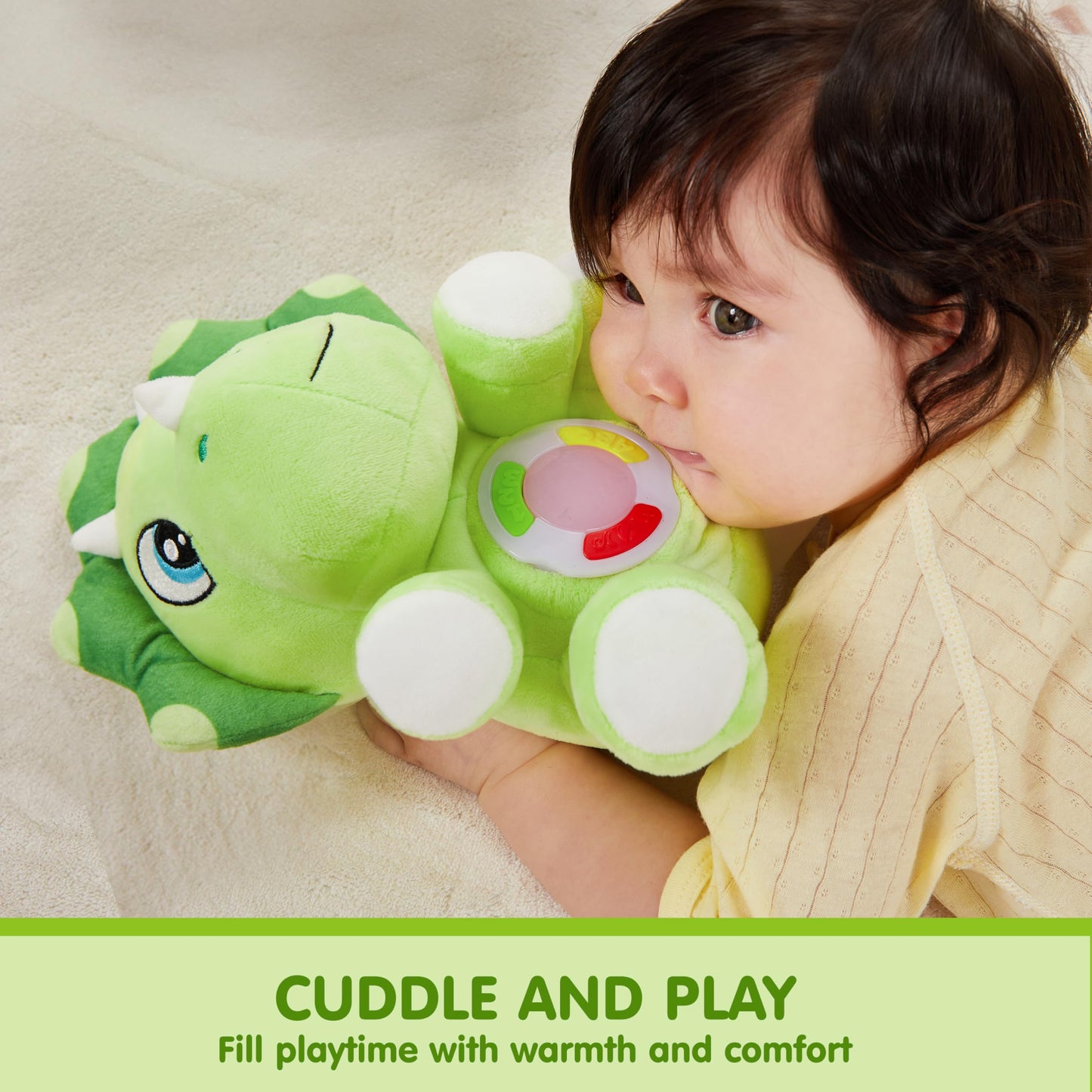 JOYIN Musical Dinosuar Plush Baby Toy, Stuffed Animal with Music & Light, Baby Musical Soft Plush Toys for Infant Babies, Christmas Birthday Gifts for Boys and Girls 6+ Months
