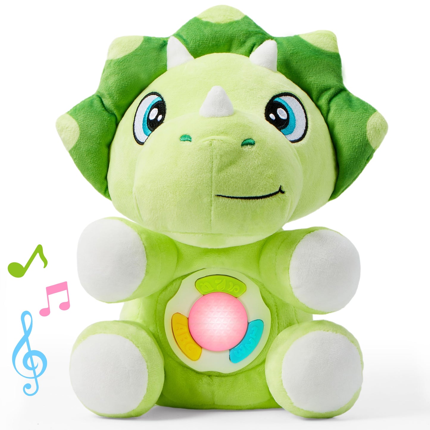 JOYIN Musical Dinosuar Plush Baby Toy, Stuffed Animal with Music & Light, Baby Musical Soft Plush Toys for Infant Babies, Christmas Birthday Gifts for Boys and Girls 6+ Months