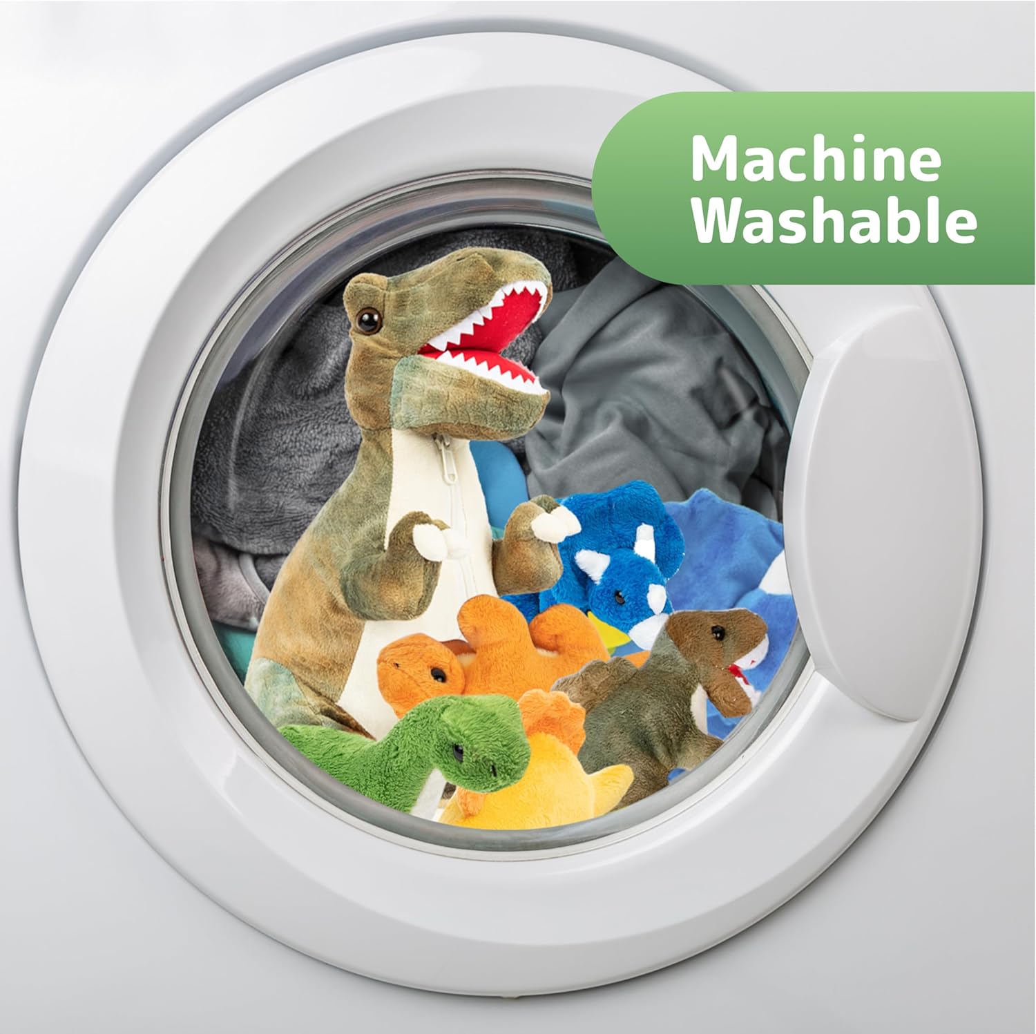 PREXTEX Dinosaur Stuffed Animal Set - Mommy T-Rex with 5 Plush Baby Dinosaurs Inside - Soft Dinosaurs Plush Toys for Kids 3 and Up - Portable Dinosaur Pillow Gift for Boys and Girls - Zipper Storage